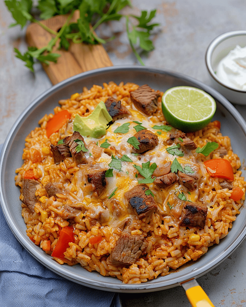 Mexican Beef and Rice Skillet