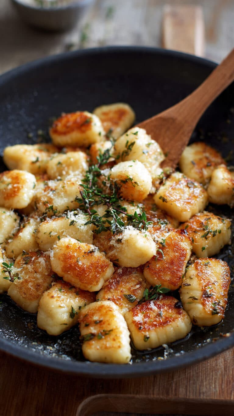 Crispy Pan Fried Gnocchi with Brown Butter