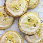 Olive Oil Sugar Cookies with Pistachios and Lemon Glaze