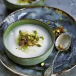 Orange Blossom and Milk Pudding with Pistachios and Honeycomb