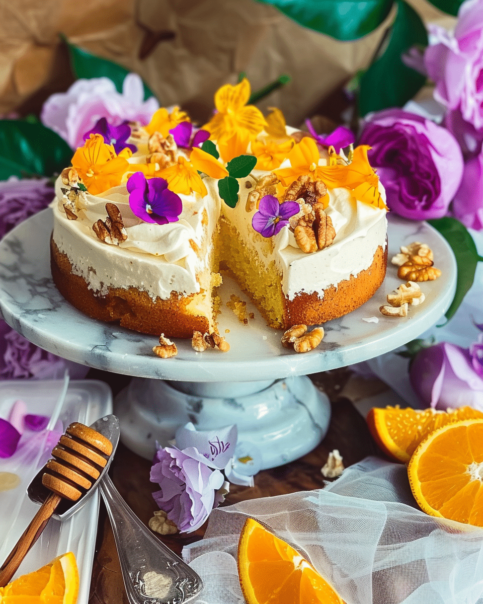 Orange Blossom Semolina Cake with Honey Spiced Yoghurt