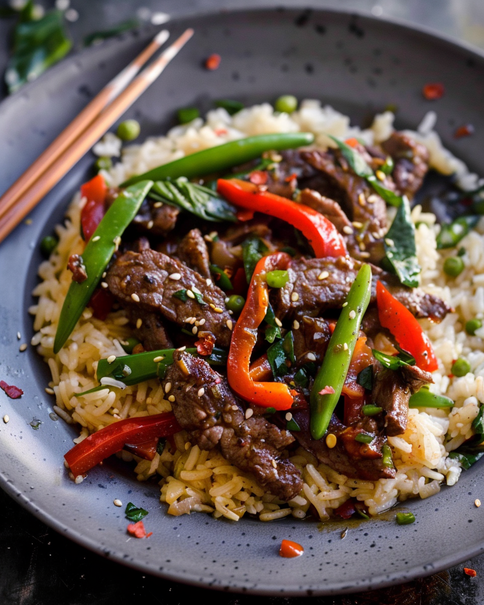 Pepper Steak and Rice