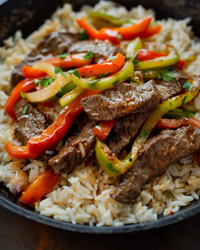 Pepper Steak and Rice