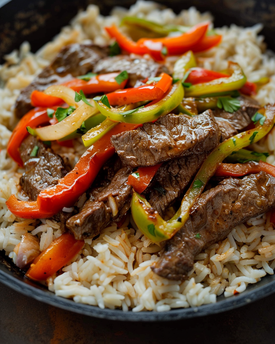 Pepper Steak and Rice