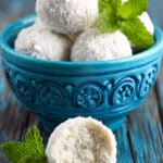 Peppermint Snowball Cookies