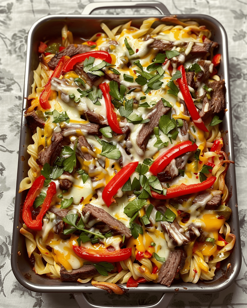Philly Cheesesteak Casserole