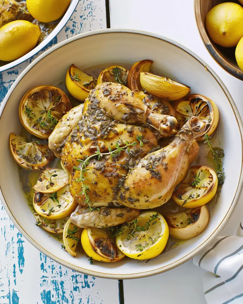 Preserved Lemon, Thyme and Garlic Butter Roasted Chicken