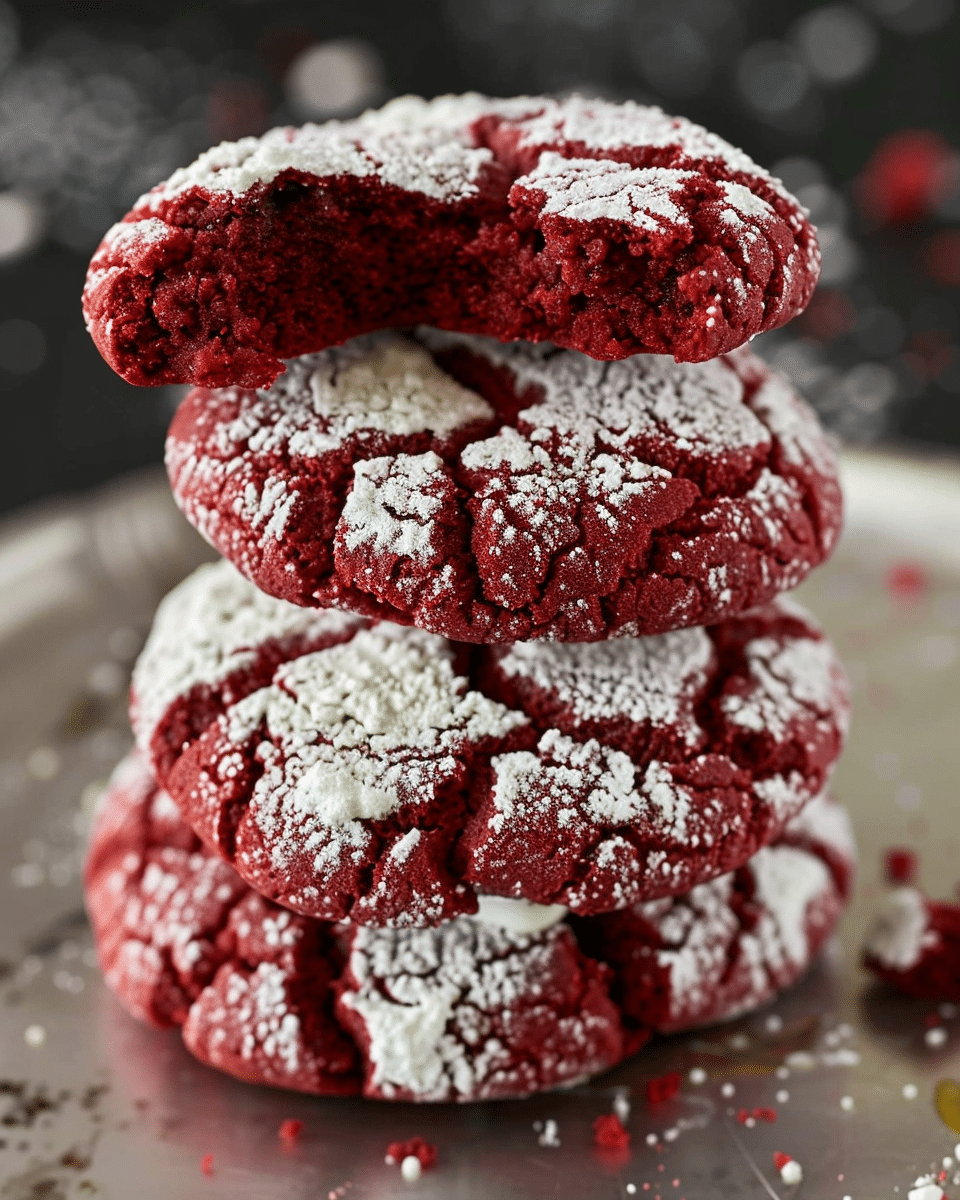 Red Velvet Crinkle Cookies