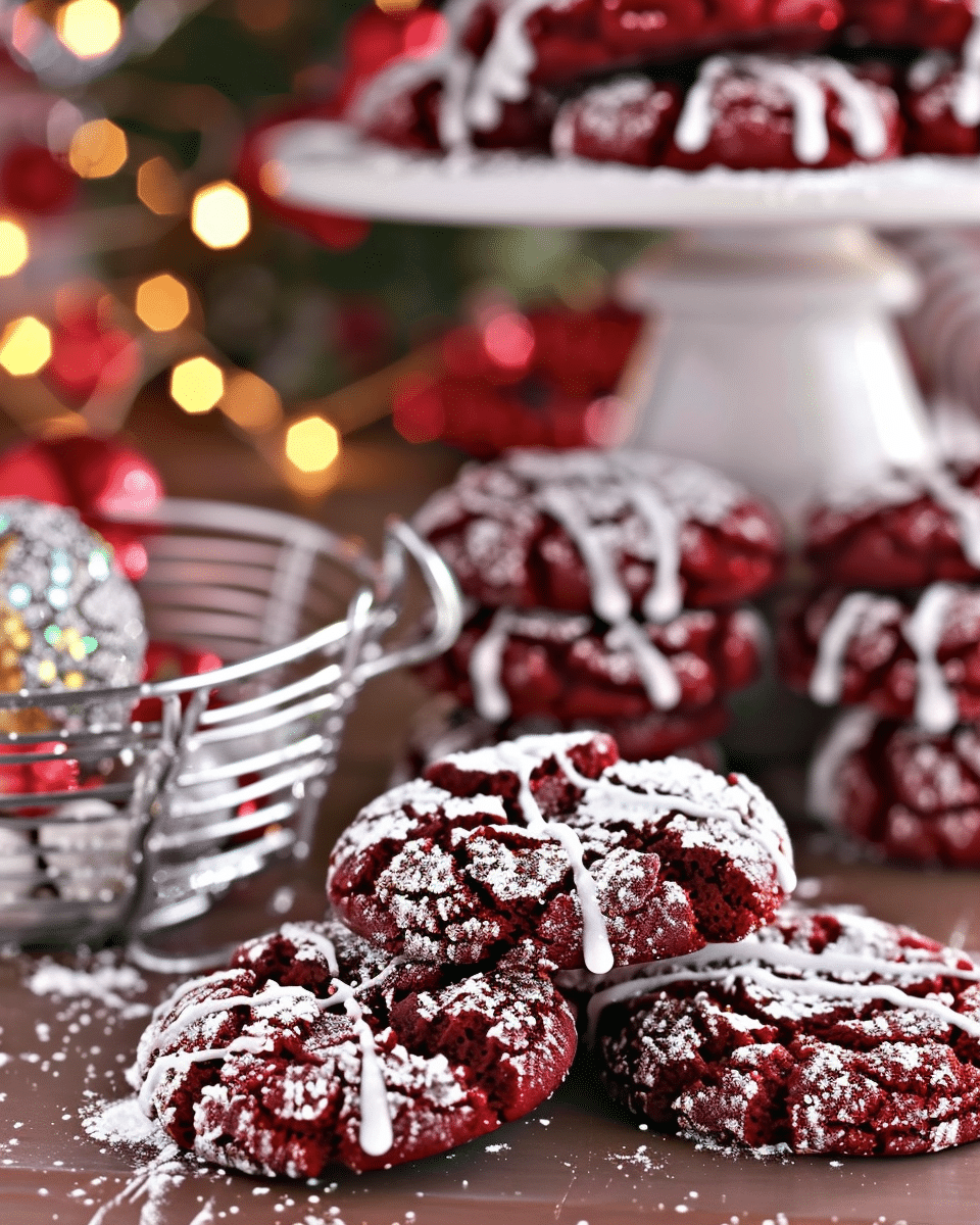 Red Velvet Crinkle Cookies