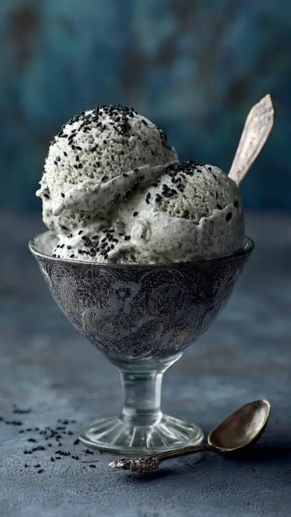 Rippled Black Sesame Ice Cream