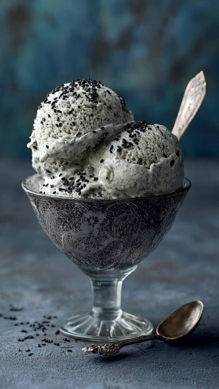 Rippled Black Sesame Ice Cream