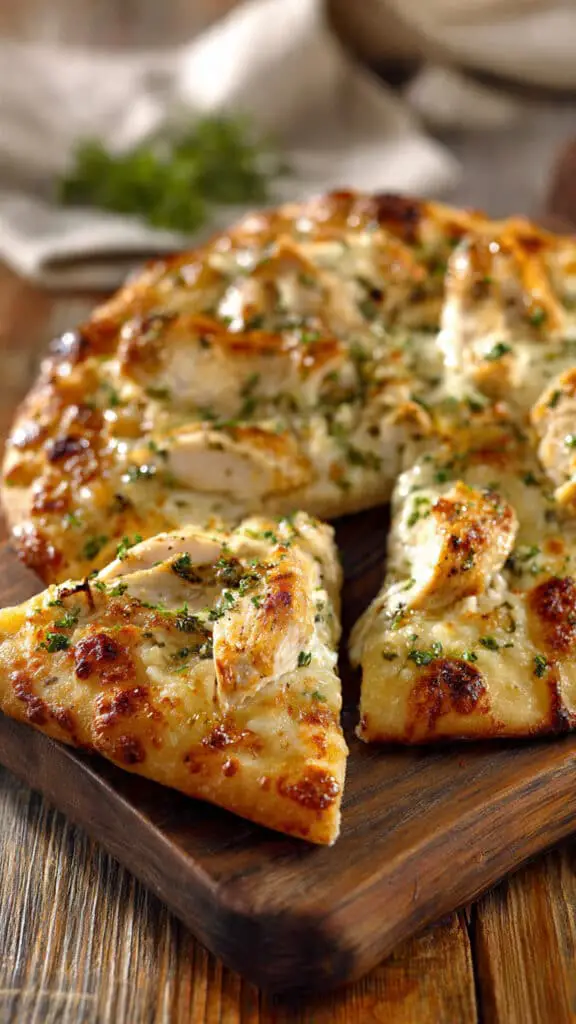 Roasted Garlic White Chicken Pizza