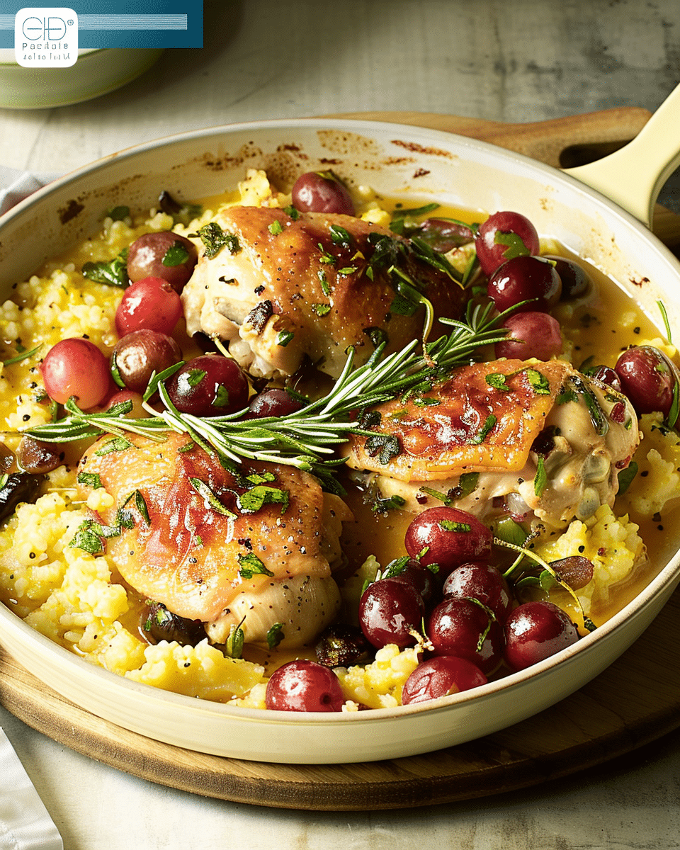 Roasted Grape Chicken Thighs