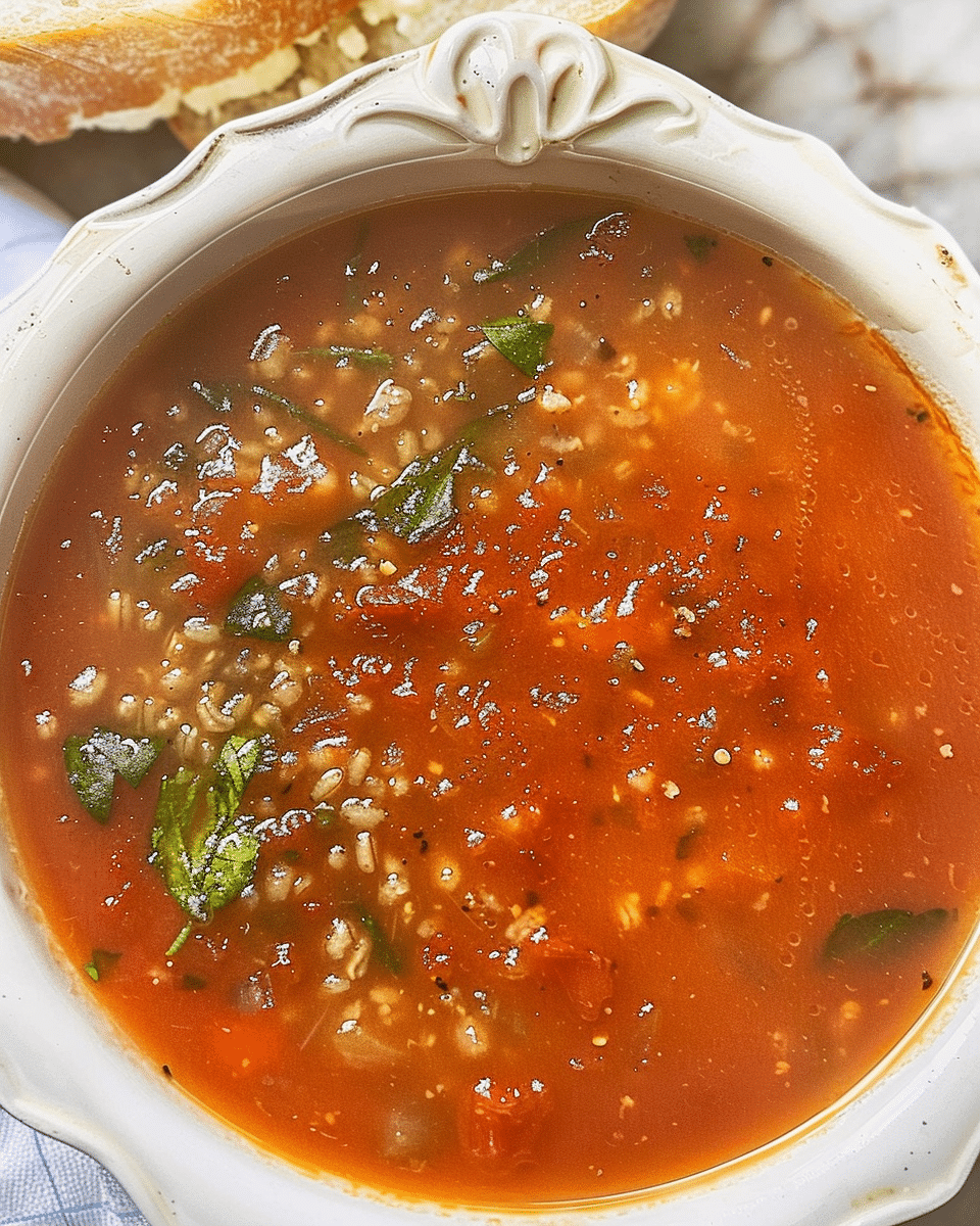Roasted Tomato and Garlic Soup with Barley