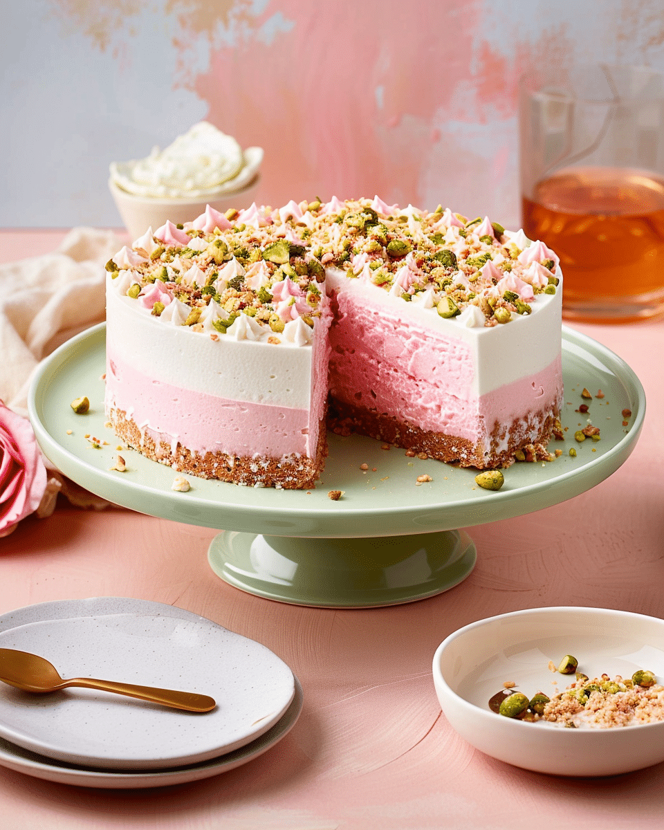 How To Make Rose and Pistachio Milk Cake