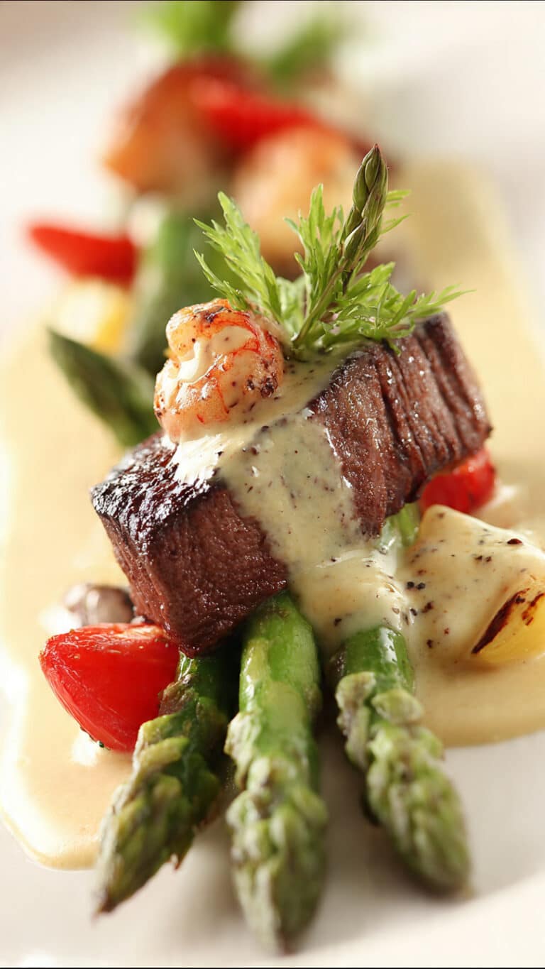 Surf & Turf with Creamy Peppercorn Sauce