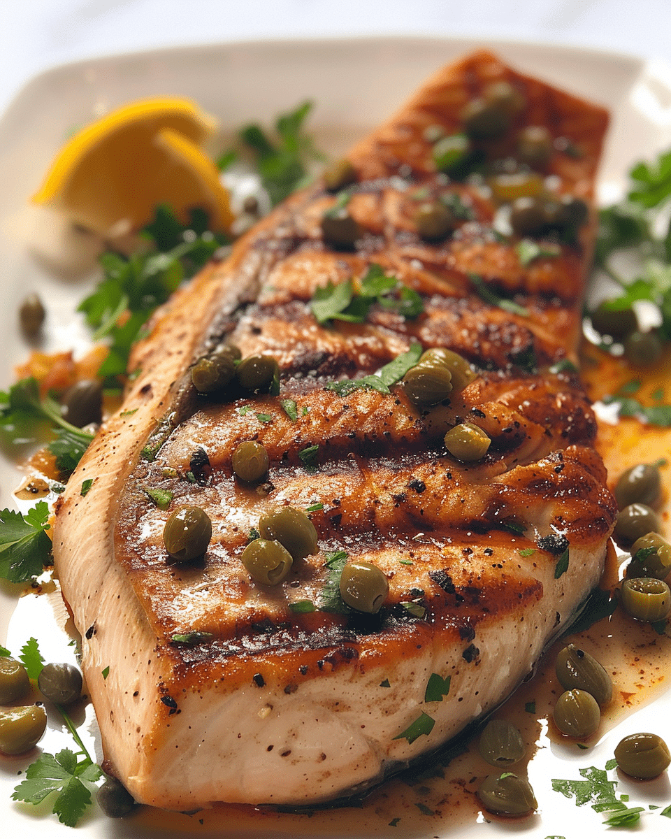 Swordfish with Preserved Lemon and Capers