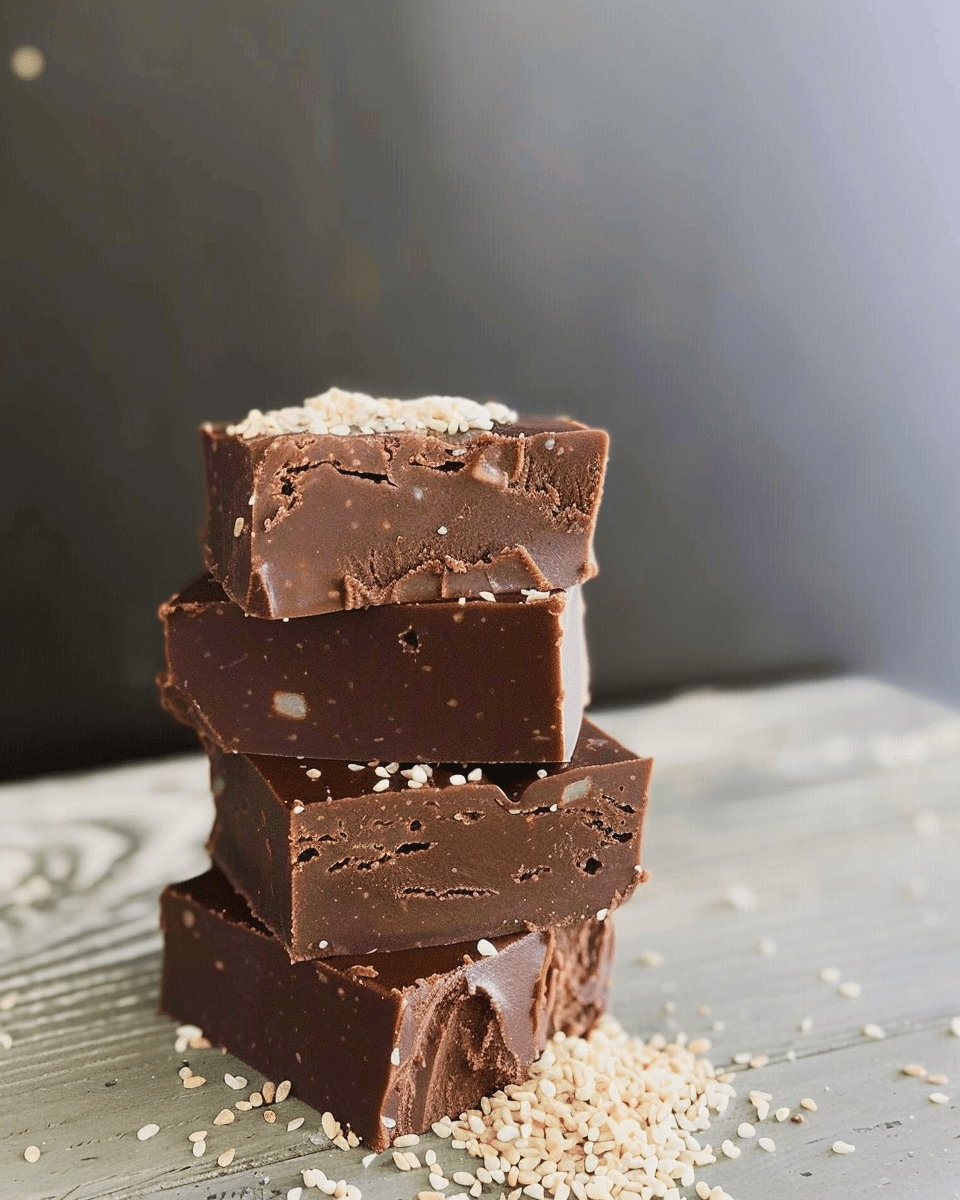 Salted Tahini Chocolate Fudge