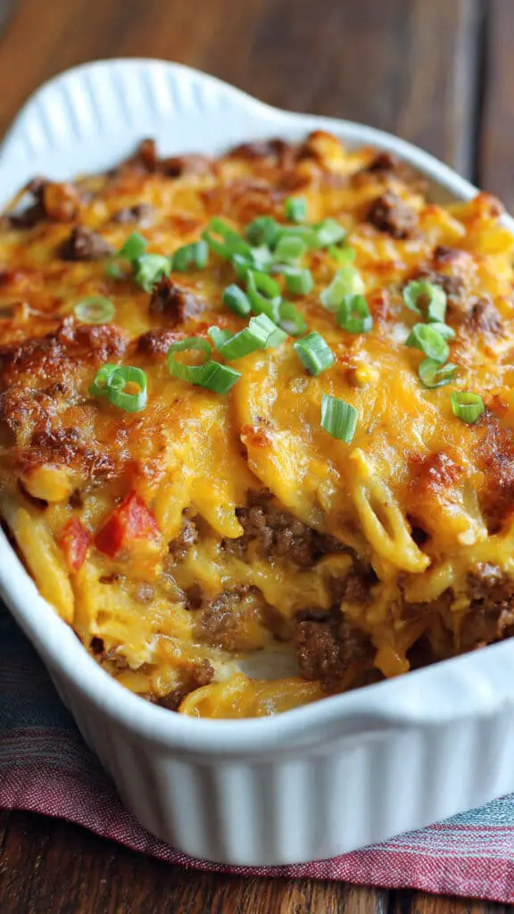 Satisfy Cravings with Cheeseburger French Fry Bake