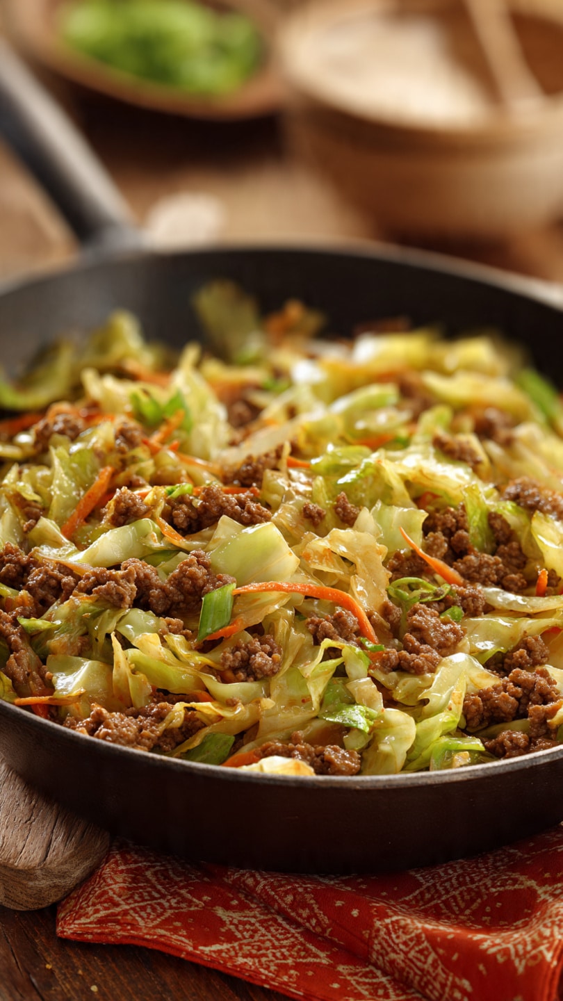 Savory Chinese-Style Ground Beef and Cabbage Skillet