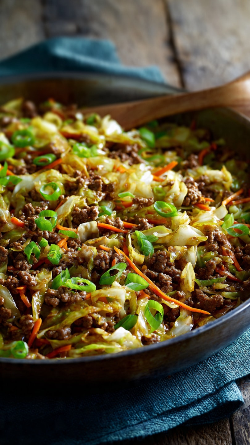 Savory Chinese-Style Ground Beef and Cabbage Skillet