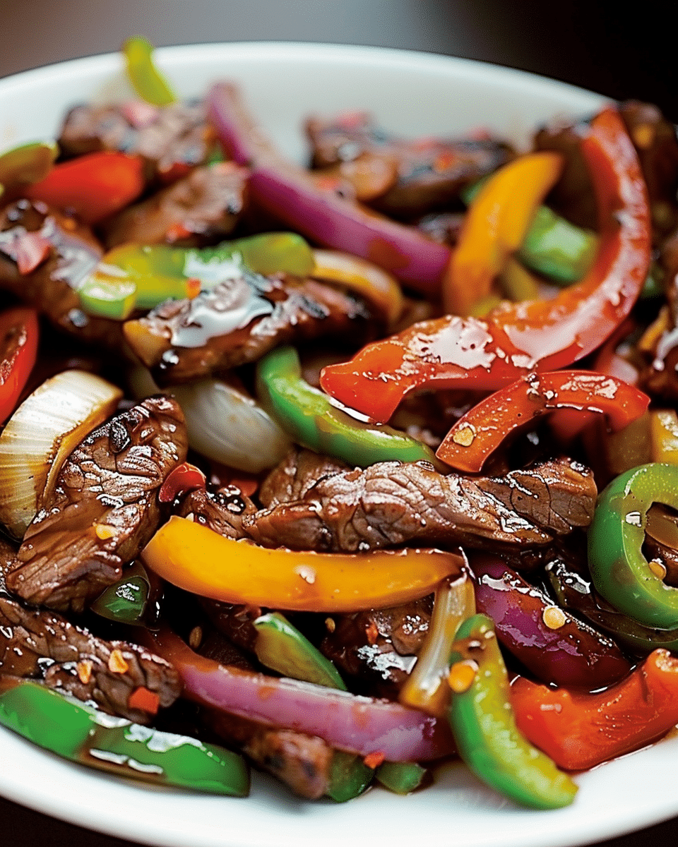 Chinese Pepper Steak with Fresh Vegetables