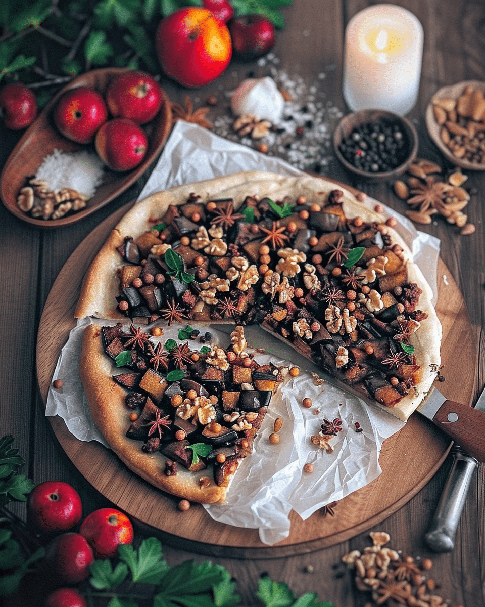 Spiced Aubergine Flatbread