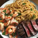 Steak and Shrimp Pasta