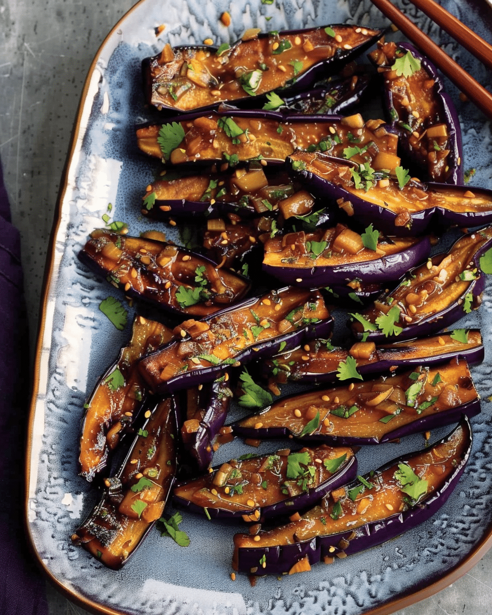Stir-Fried Japanese Eggplant with Garlic and Ginger
