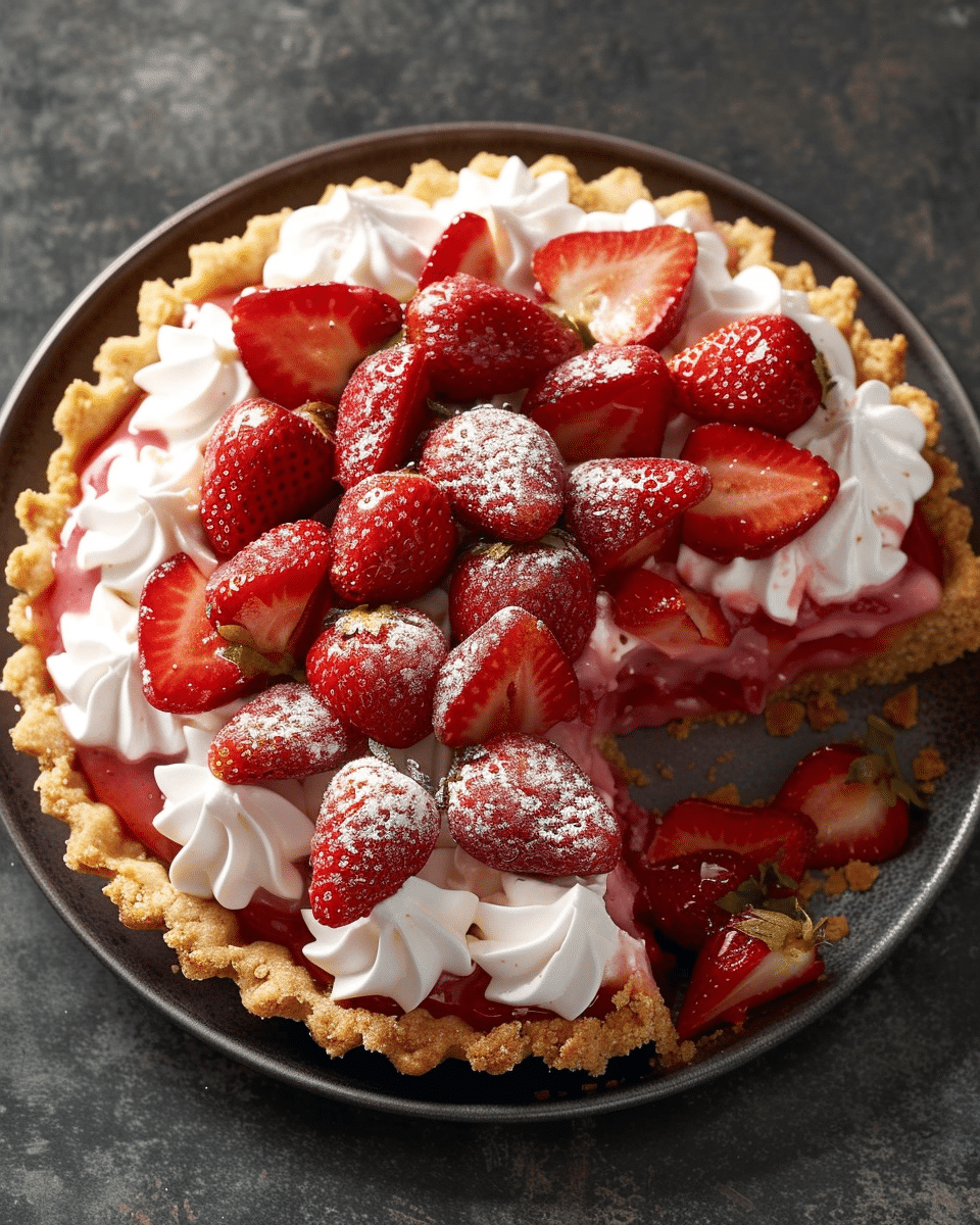 Strawberry Shortcake Freezer Pie