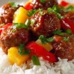Sweet and Sour Meatballs with Pineapple and Bell Pepper