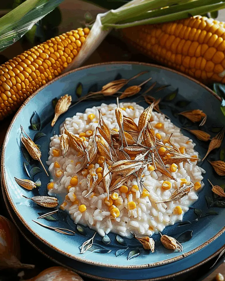 Sweet Corn and Creamy Risotto with Parmesan and Thyme