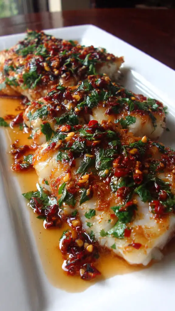 Thai Lime-Garlic Fish with Fresh Cilantro and Chili