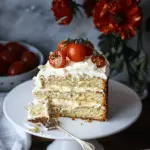Vanilla Cornmeal Crumb Cake with Candied Cherry Tomatoes