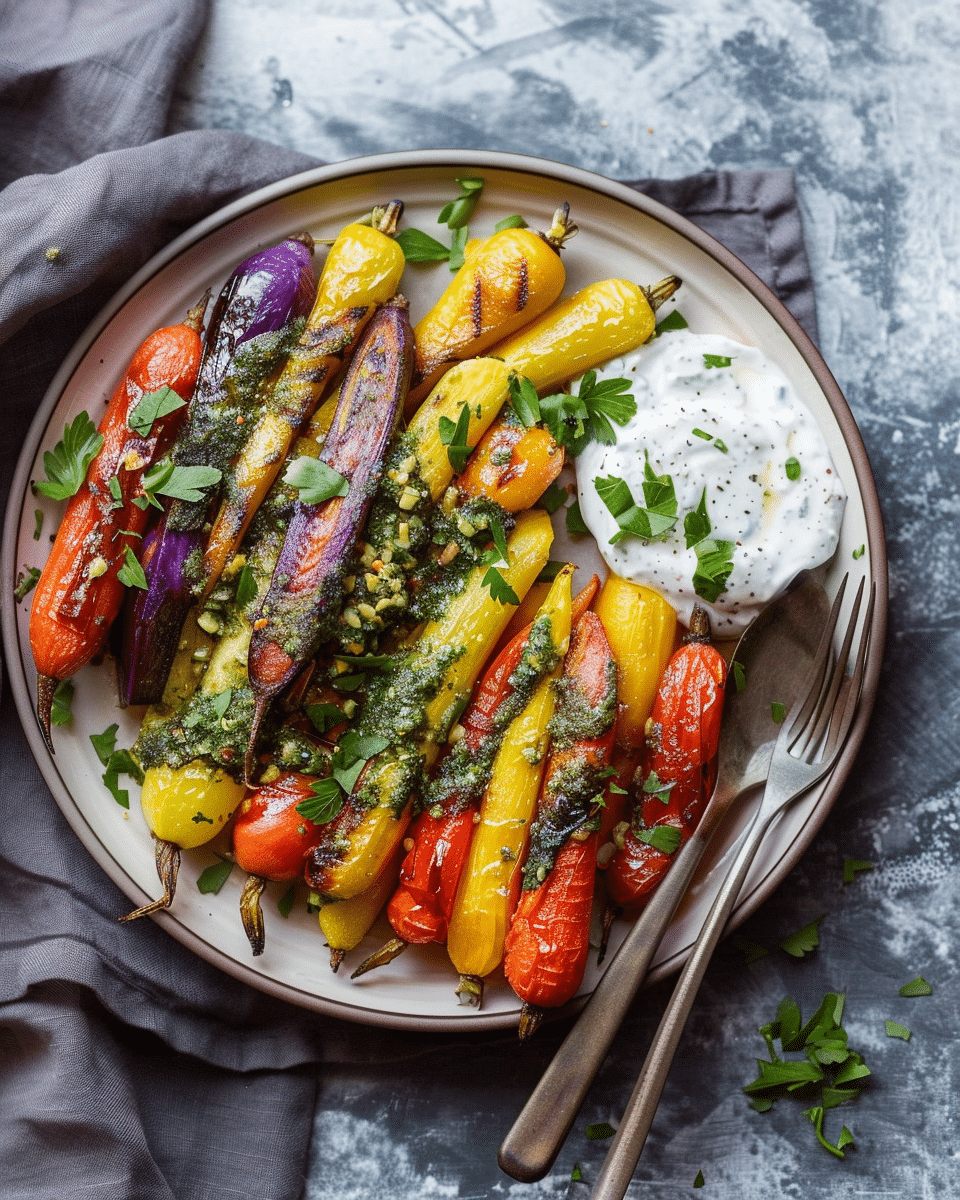 Za’atar Roasted Carrots with Sumac Yogurt Sauce