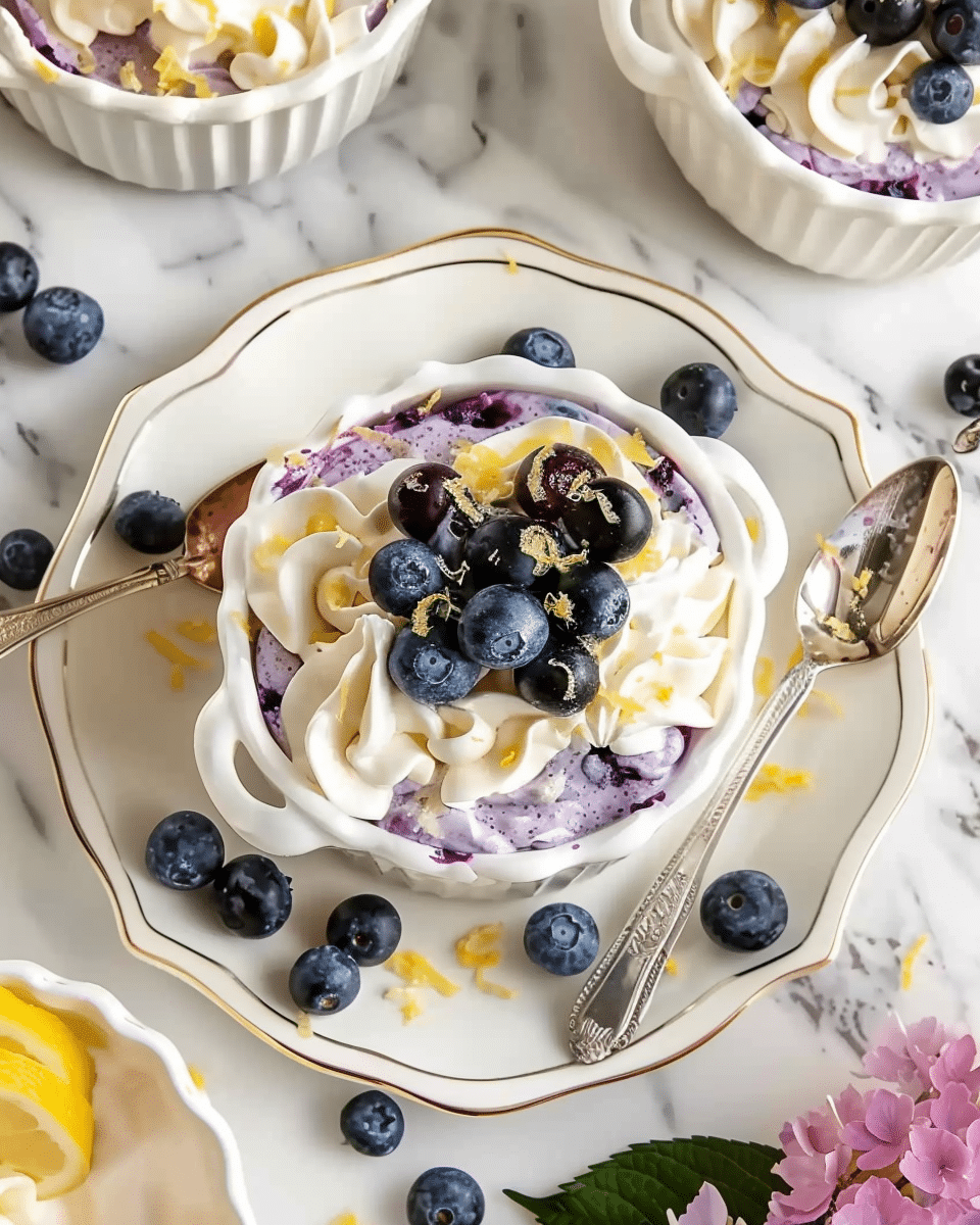 Lemon Blueberry Protein Mousse