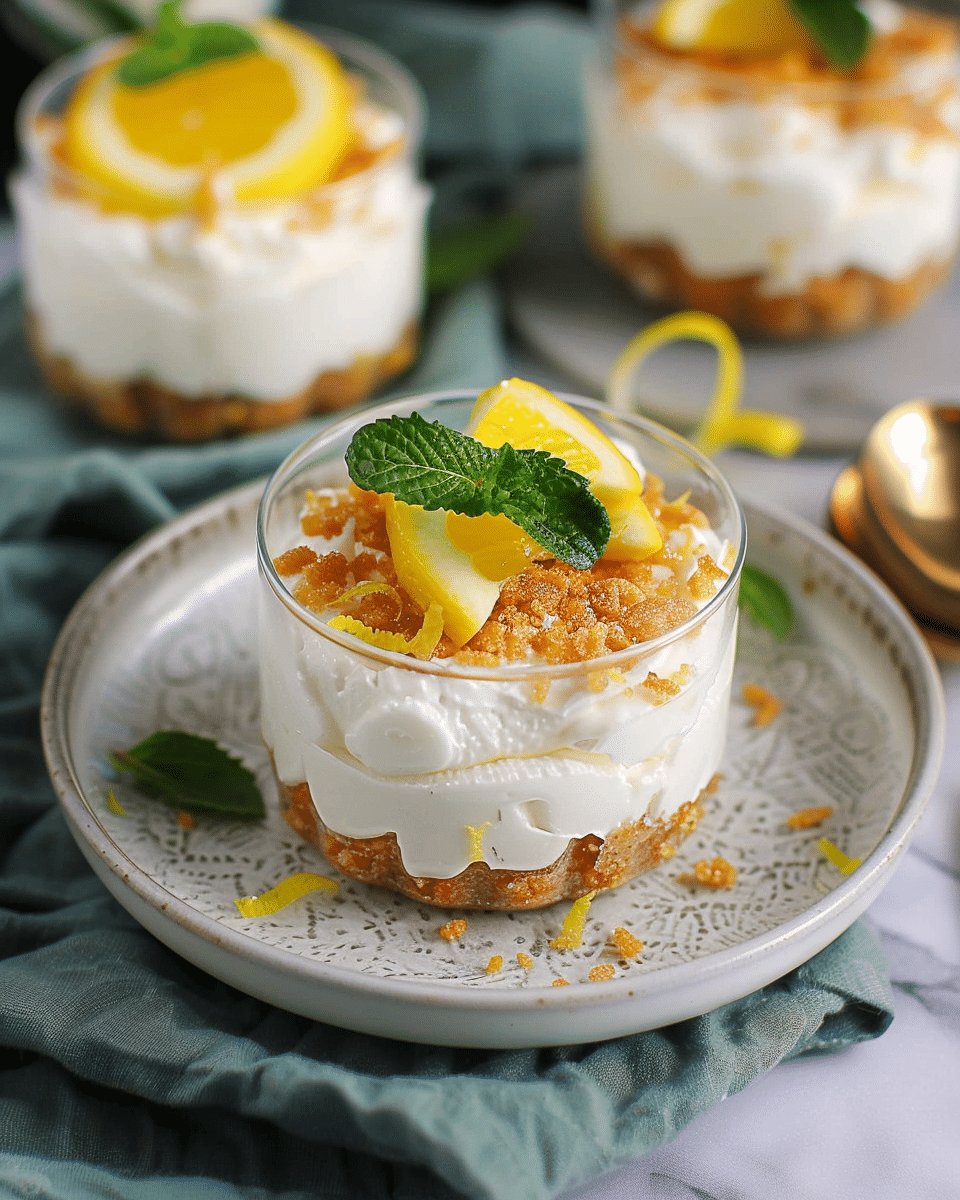 10-Minute Lemon Cheesecake Cups with Greek Yogurt (No Bake!)