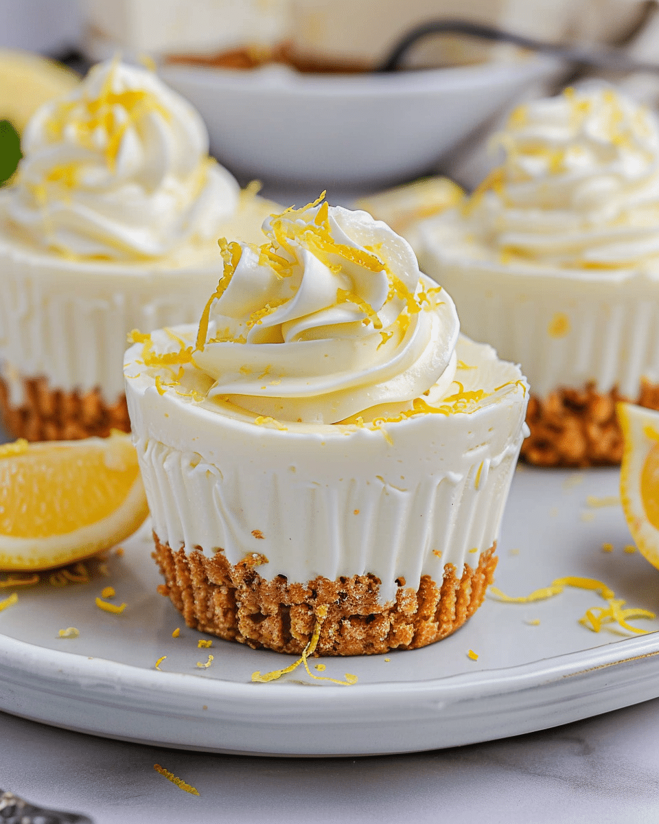10-Minute Lemon Cheesecake Cups with Greek Yogurt (No Bake!)
