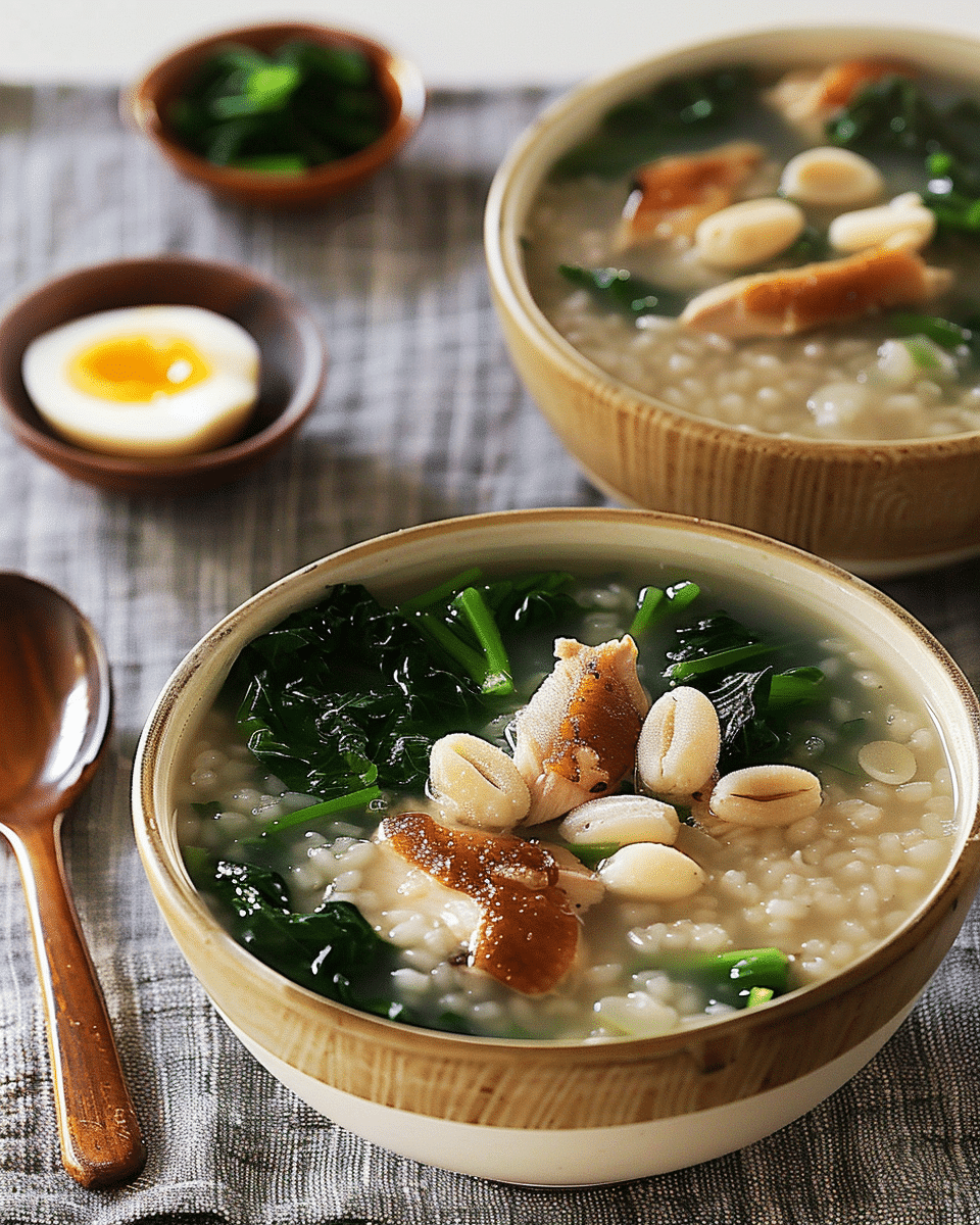 A Soulful Bowl-Full of Smoky Chicken and Barley Congee