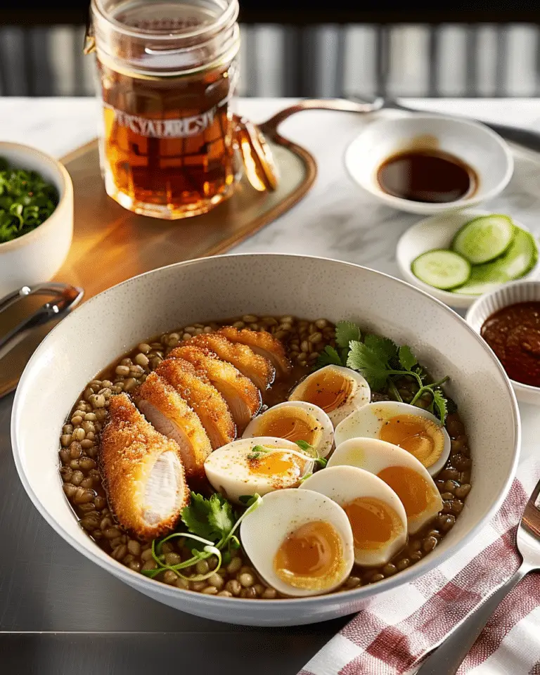 A Soulful Bowl-Full of Smoky Chicken and Barley Congee