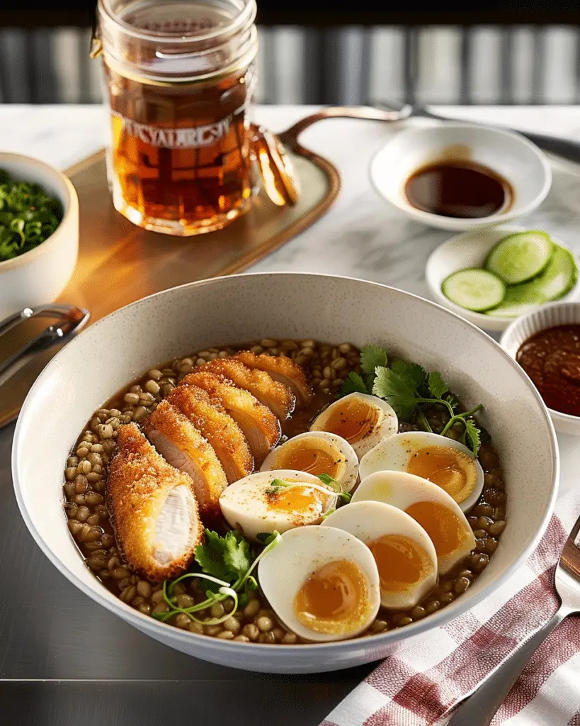 A Soulful Bowl-Full of Smoky Chicken and Barley Congee