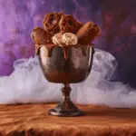 Chocolate Sorbet with Warm Salted Dates