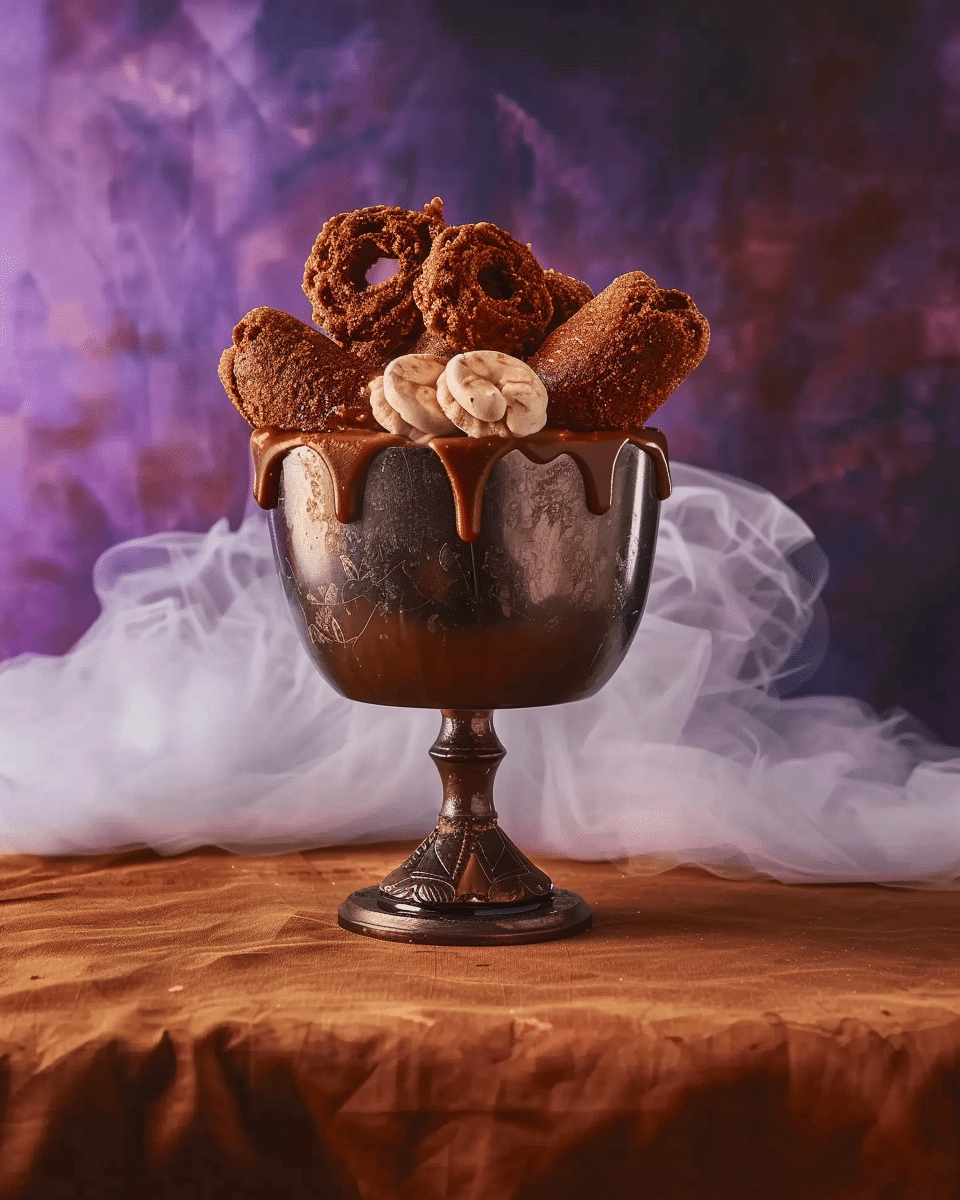 Chocolate Sorbet with Warm Salted Dates