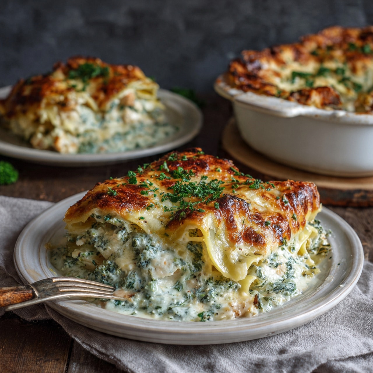 Blue Lasagna with Cordone Chicken