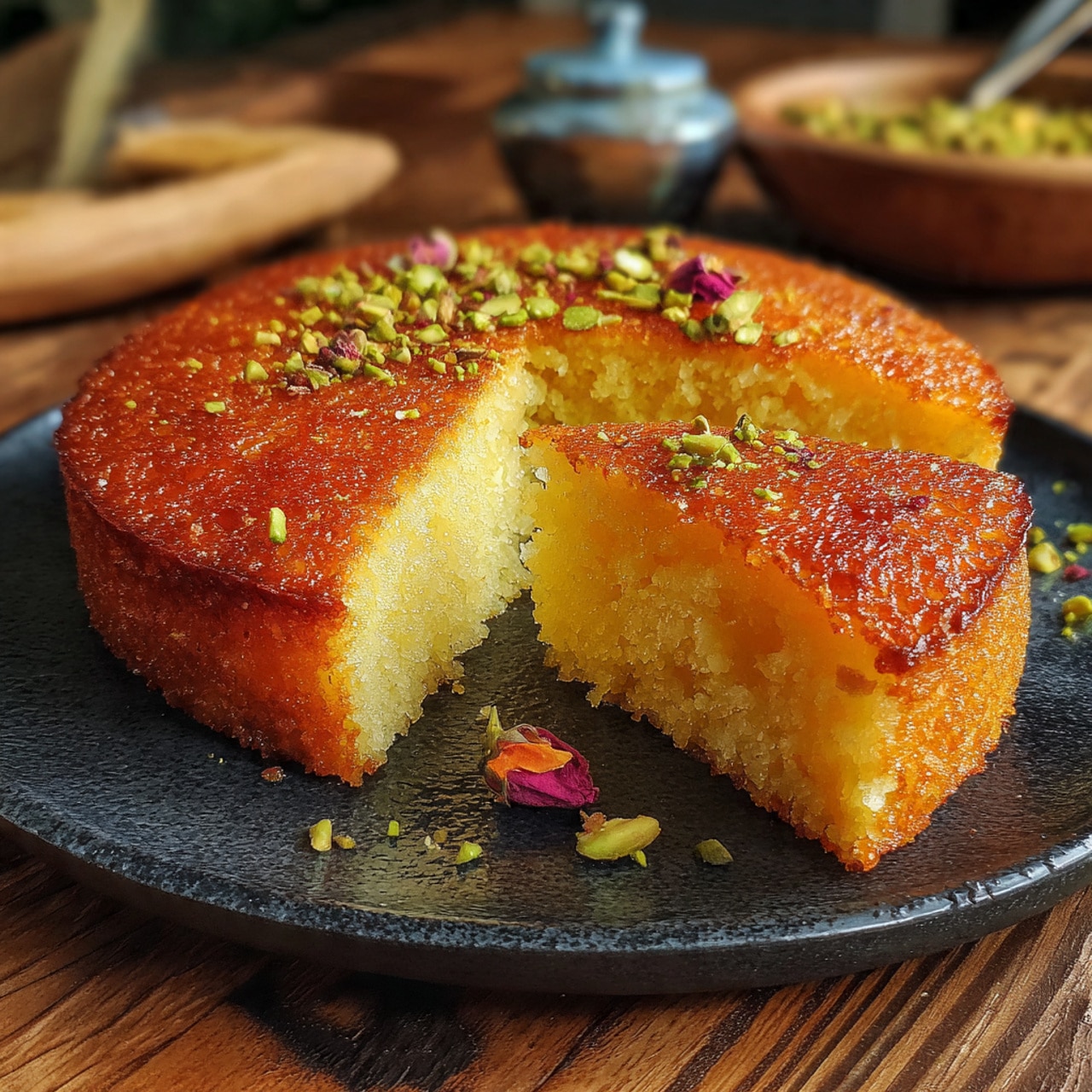 Basbousa (Middle Eastern Semolina Cake)