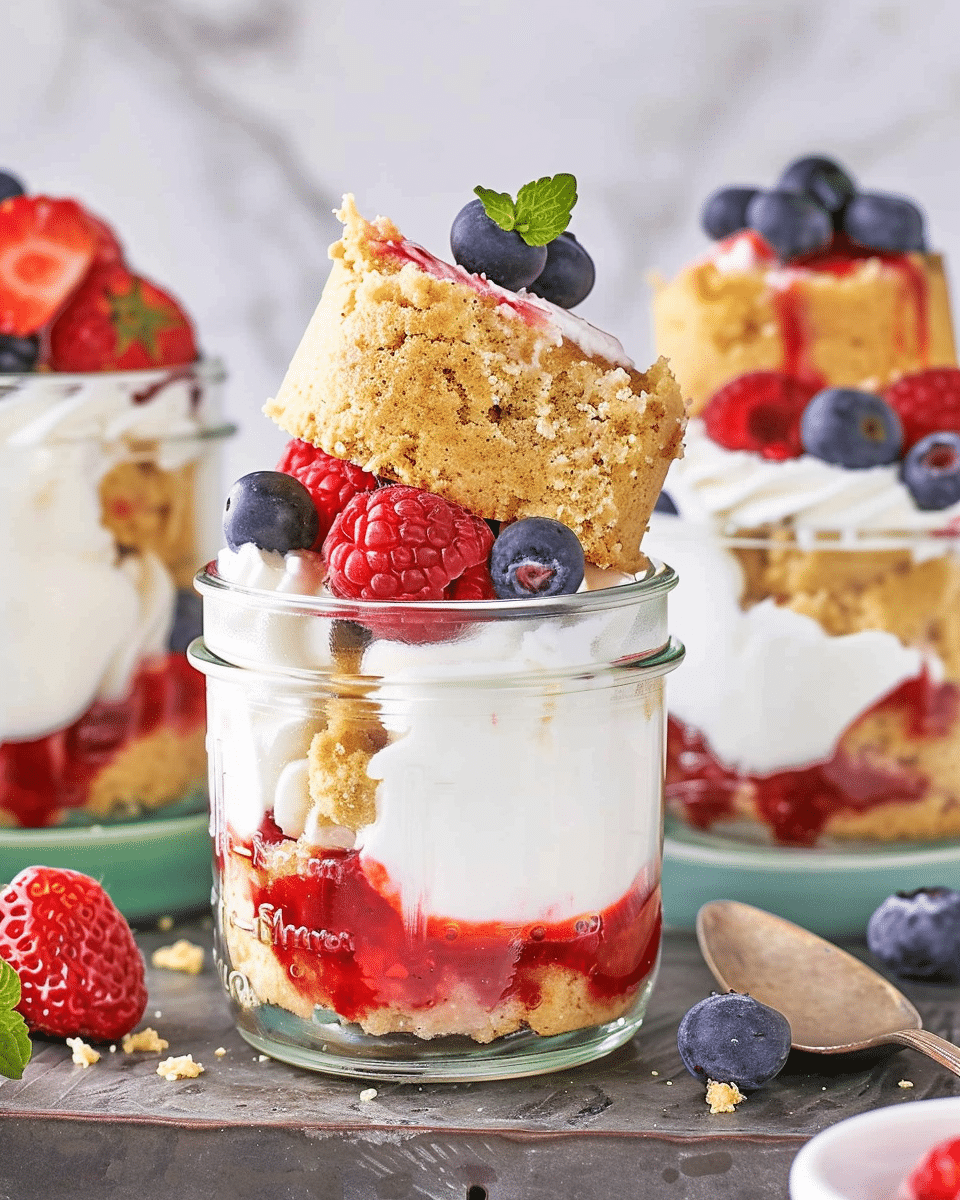 Berry Custard Trifles in a Jar