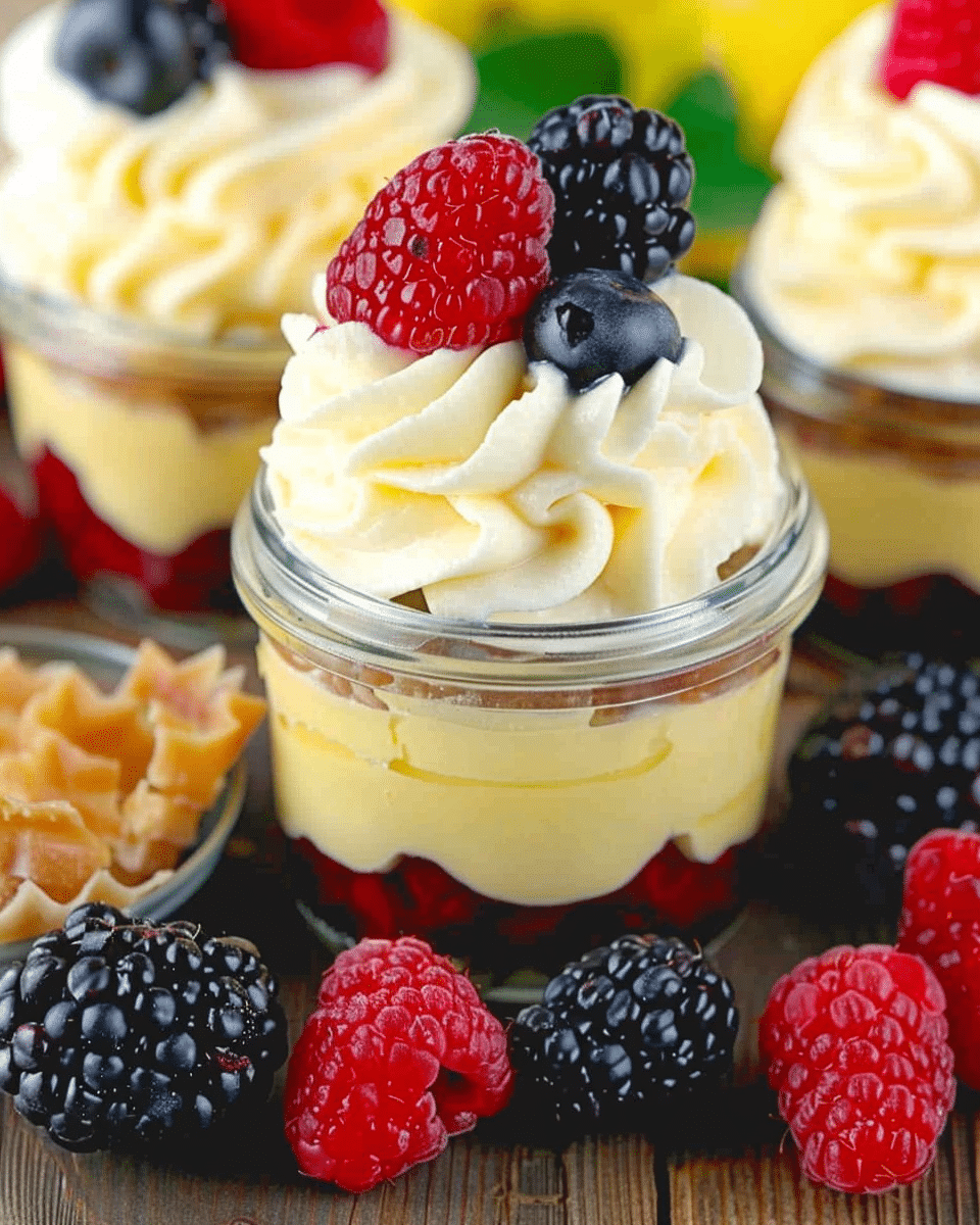 Berry Custard Trifles in a Jar