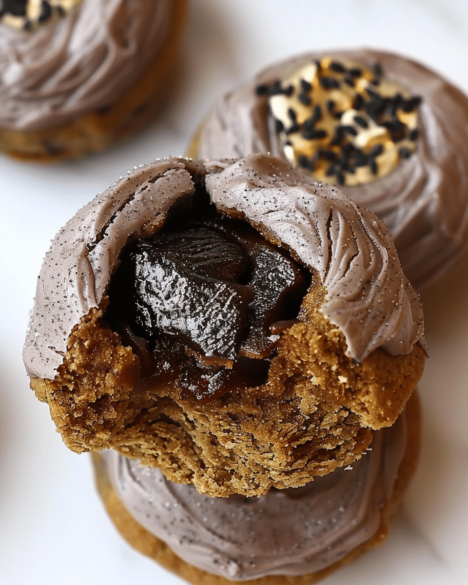 Black Sesame Choux Au Craquelin (Cream Puff)