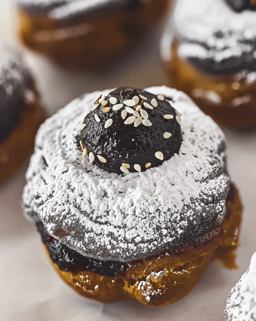 Black Sesame Choux Au Craquelin (Cream Puff)