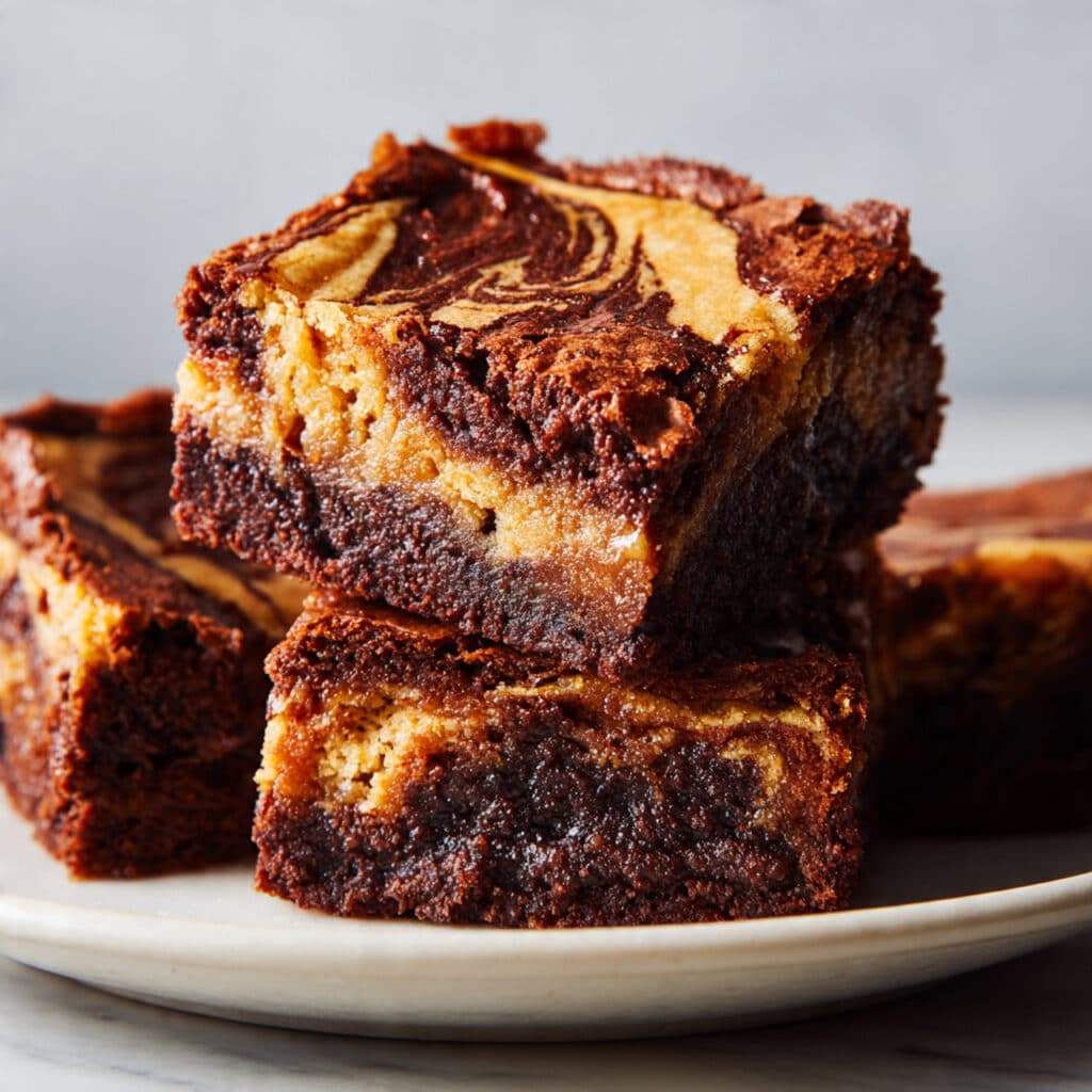 Fudgy Caramel Swirl Brownies